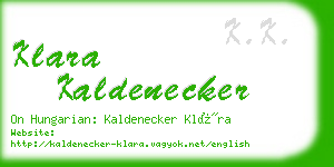 klara kaldenecker business card